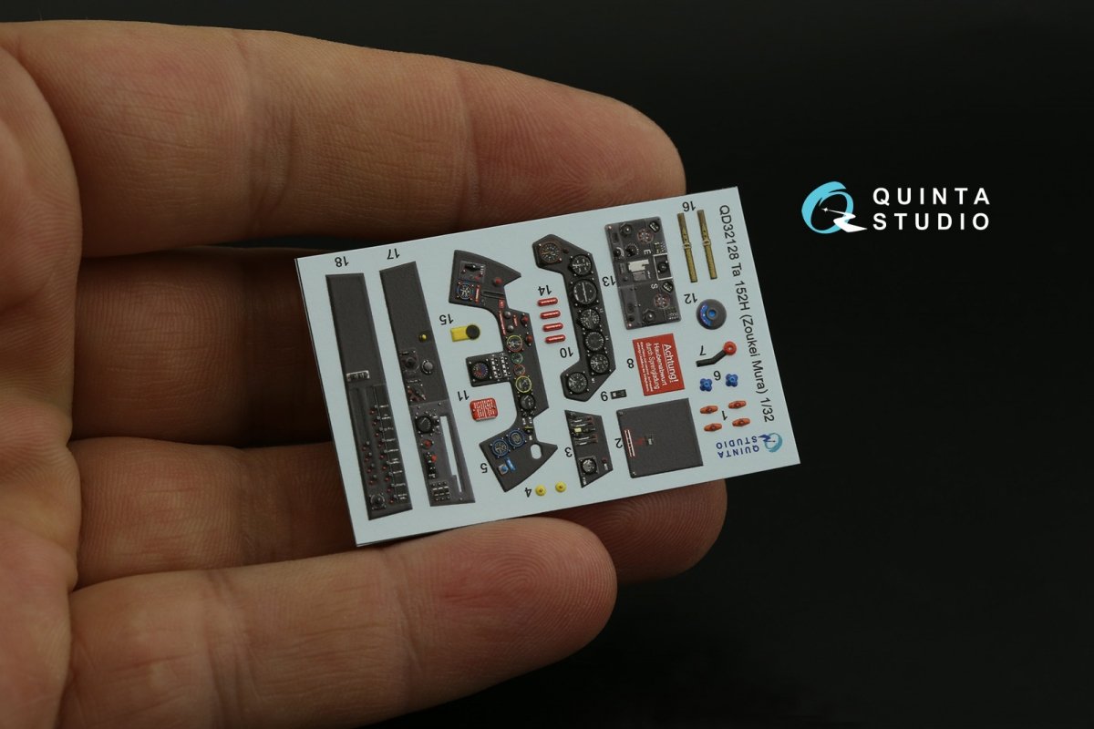 Quinta Studio QD32128 Ta 152H 3D-Printed &amp;amp; colored Interior on decal paper (Zoukei-Mura) 1/32 – image 4