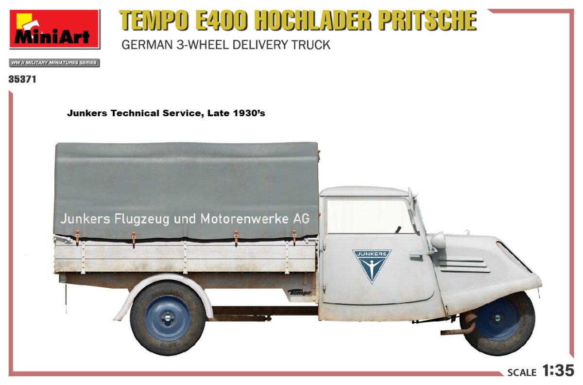 MiniArt 35371 Tempo E400 Hochlader Pritsche German 3-wheel delivery truck 1/35 – Bild 11