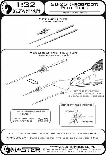 Master AM-32-091 Su-25 (Frogfoot) - Pilot Tubes 1/32 – immagine 4