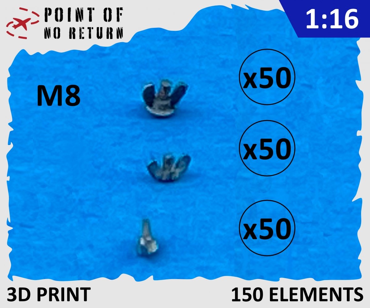 Point of no Return 1623002 Nakrętki motylkowe M8 / M8 wing nuts 1/16