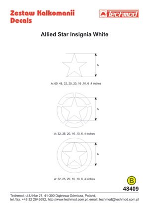 Techmod 48409 - Allied Star Insignia White 1/48 – zdjęcie 2
