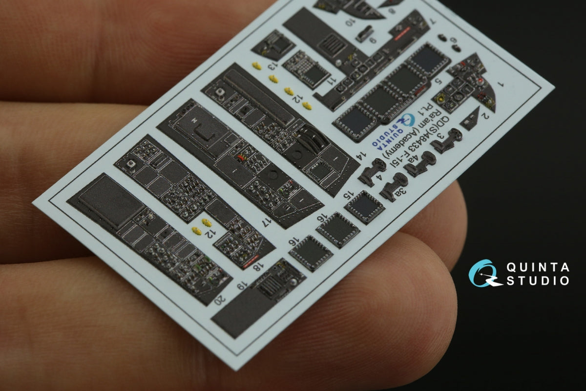 Quinta Studio QDS-48433 F-15I 3D-Printed &amp;amp; coloured Interior on decal paper (Academy) (Small version) 1/48 – immagine 8