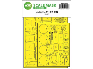 Art Scale Kit M32079 Heinkel He 111P-1 One-Sided Express Fit Mask for Revell 1/32