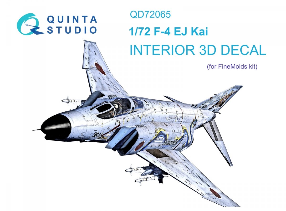Quinta Studio QD72065 F-4EJ KAI 3D-Printed &amp;amp; coloured Interior on decal paper (FineMolds) 1/72