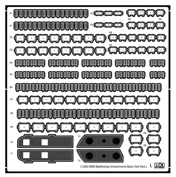MK1 Design MD-20024 DKM Battleship SCHARNHORST DX PACK for Trumpeter 1/200 – imagen 59