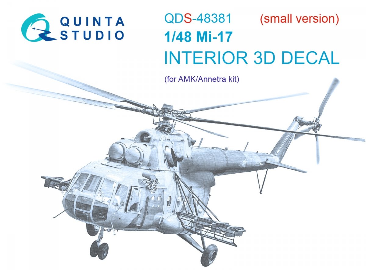 Quinta Studio QDS-48381 Mi-17 3D-Printed &amp; colored Interior on decal paper (AMK) (Small version) 1/48