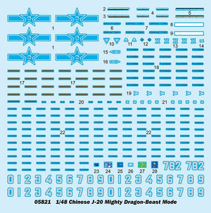 Trumpeter 05821 Chinese J-20 Mighty Dragon-Beast Mode 1/48 – Bild 3