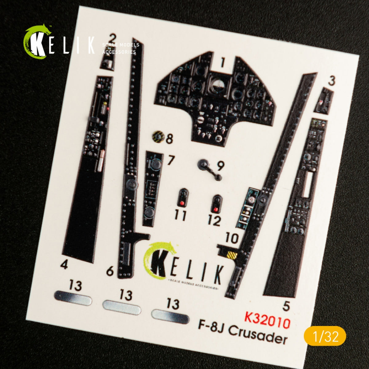 KELIK K32010 F-8J CRUSADER- INTERIOR 3D DECAL FOR TRUMPETER KIT 1/32 – zdjęcie 6