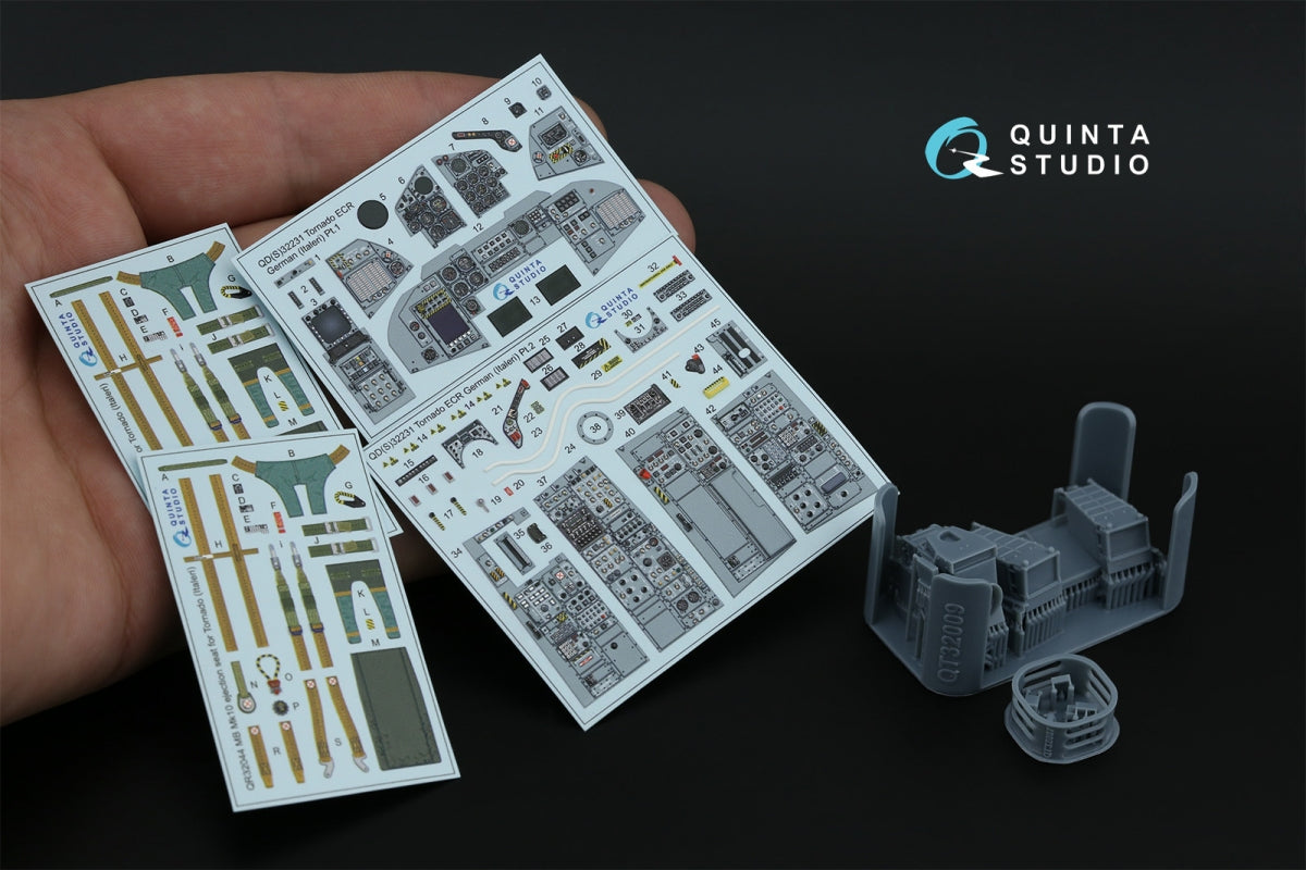Quinta Studio QD+32231 Tornado ECR German 3D-Printed &amp;amp; colored Interior on decal paper (Italeri) (with 3D-printed resin parts) 1/32 – image 2