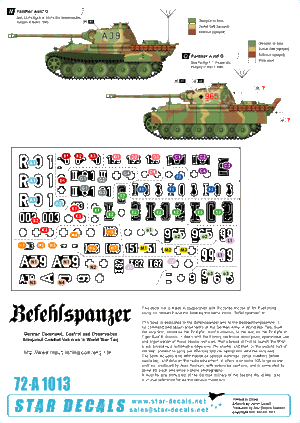 Star Decals 72-A1013 Befehlspanzer # 4. German Command 1/72 – Bild 3