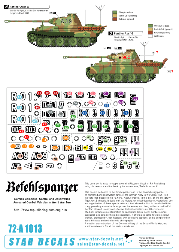Star Decals 72-A1013 Befehlspanzer # 4. German Command 1/72 – Bild 3