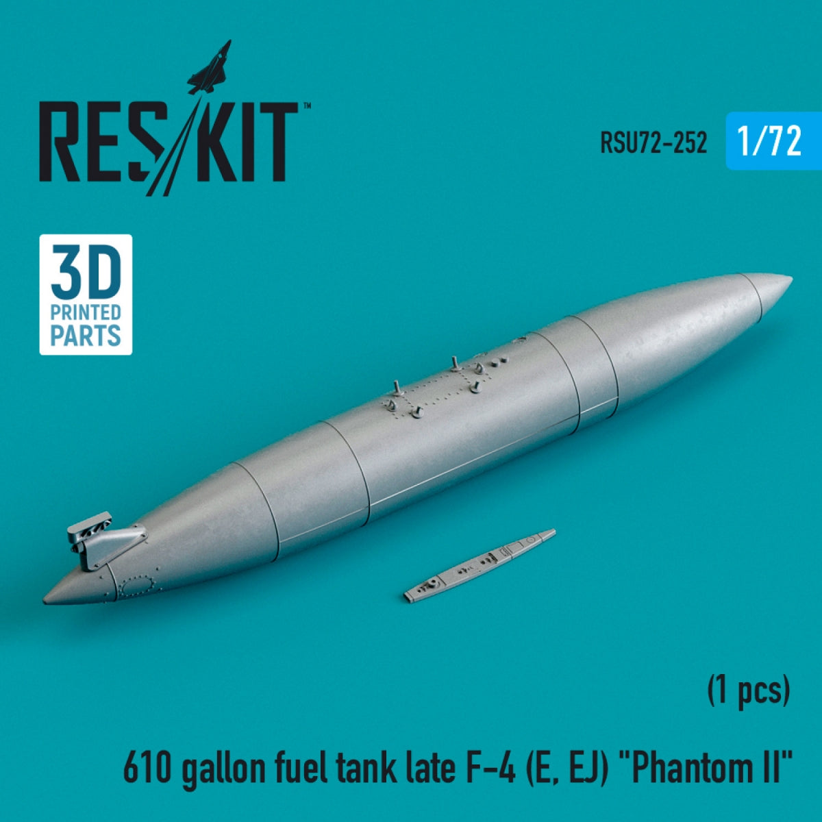 RESKIT RSU72-0252 610 GALLON FUEL TANK LATE F-4 (E, EJ) "PHANTOM II" (3D PRINTED) 1/72