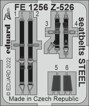 Eduard FE1256 Z-526 seatbelts STEEL EDUARD 1/48