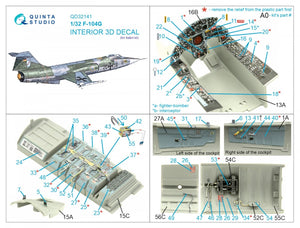 Quinta Studio QD32141 F-104G 3D-Printed &amp;amp; coloured Interior on decal paper (Italeri) 1/32 – Bild 2