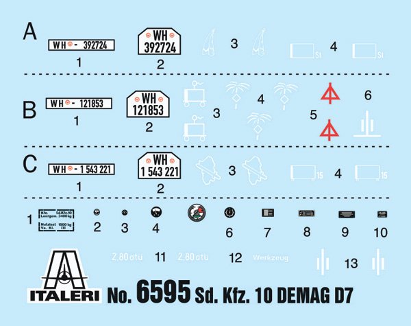 Italeri 6595 Sd. Kfz. 10 Demag D7 with 7,5 cm leIG 18 and crew 1/35 – Bild 6
