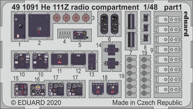 Compartiment radio Eduard 491091 He 111Z 1/48 ICM