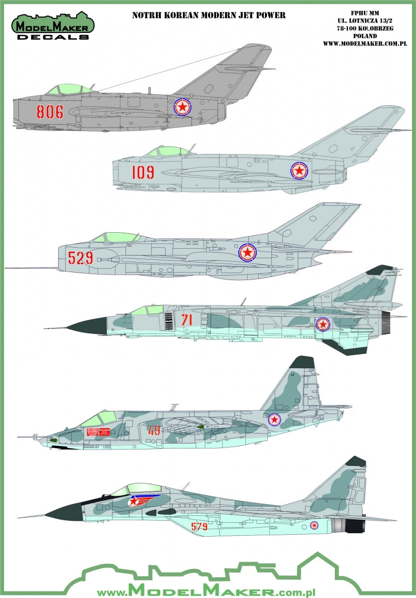 ModelMaker Decals D48148 North Korean Modern Jet Power 1/48