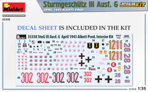 Mini Art 35338 Sturmgeschutz III Ausf. G APRIL 1943 ALKETT PROD. INTERIOR KIT 1/35 – imagen 2