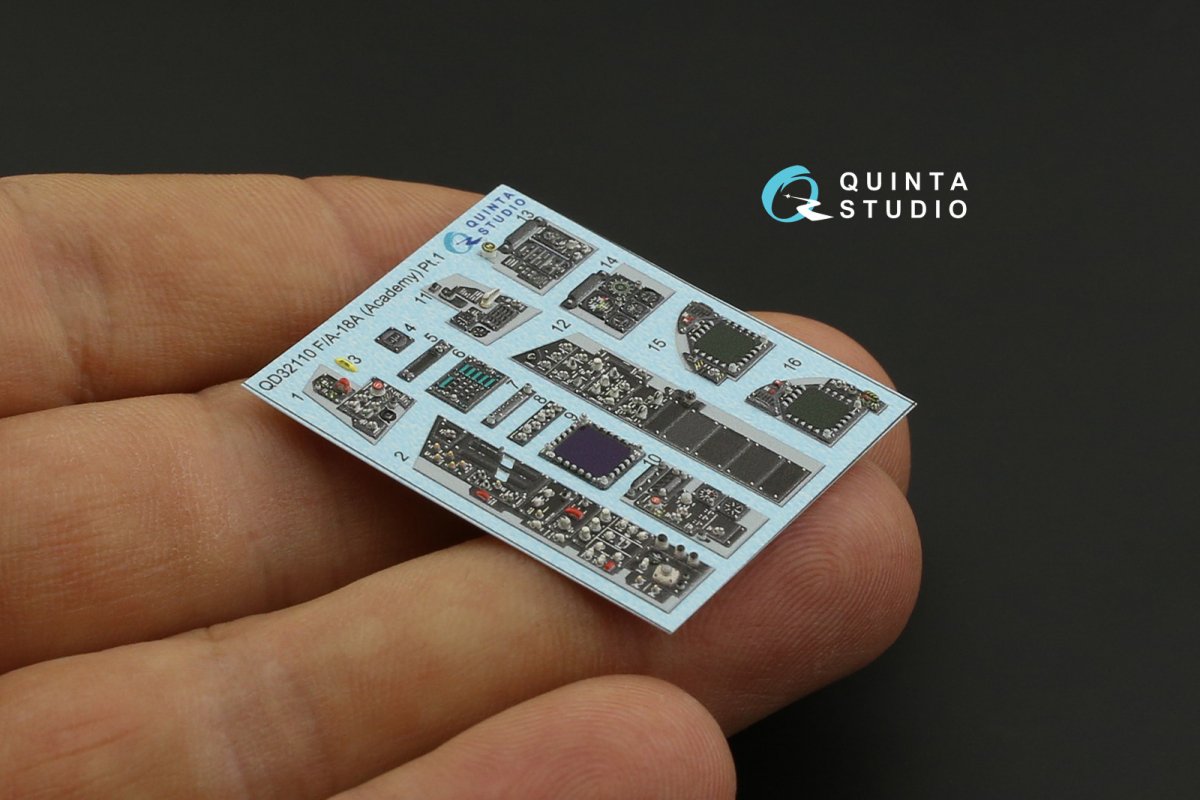 Quinta Studio QDS-32110 F/A-18A 3D-Printed &amp;amp; coloured Interior on decal paper (Academy) (Small version) 1/32 – Bild 4