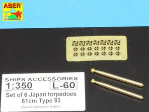 Aber 350L-60 Set of 6 Japan torpedoes 61cm Type 93 1/350 – immagine 5