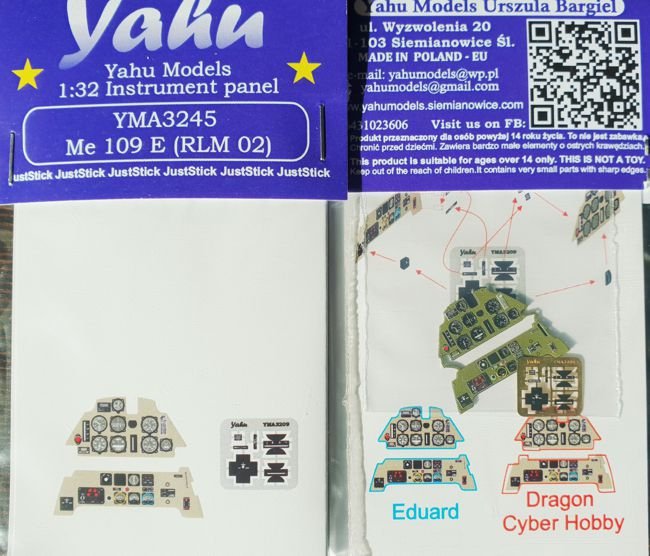 Yahu YMA3245 Me 109E early [RLM02] Eduard / Dragon Cyber-Hobby 1/32