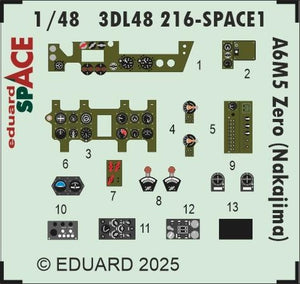 Eduard 3DL48216 A6M5 Zero (Nakajima) SPACE FINE MOLDS 1/48 – immagine 3