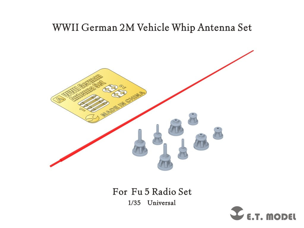 ET Model P35-243 WWII German 2M Vehicle Whip Antenna Set 1/35