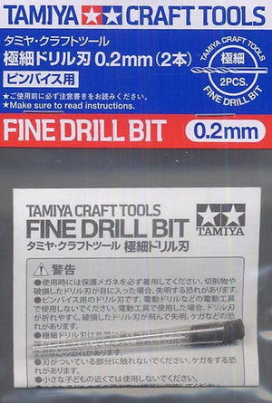 Tamiya 74090 Fine Drill Bit 0.2mm- 2szt
