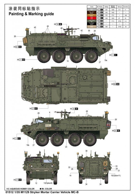Trumpeter 01512 M1129 Stryker Mortar Carrier Vehicle (MC-B) 1/35 – imagen 2
