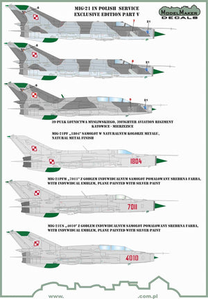 ModelMaker Decals D48154 MiG-21 in Polish service exclusive edition part V 1/48 – imagen 3