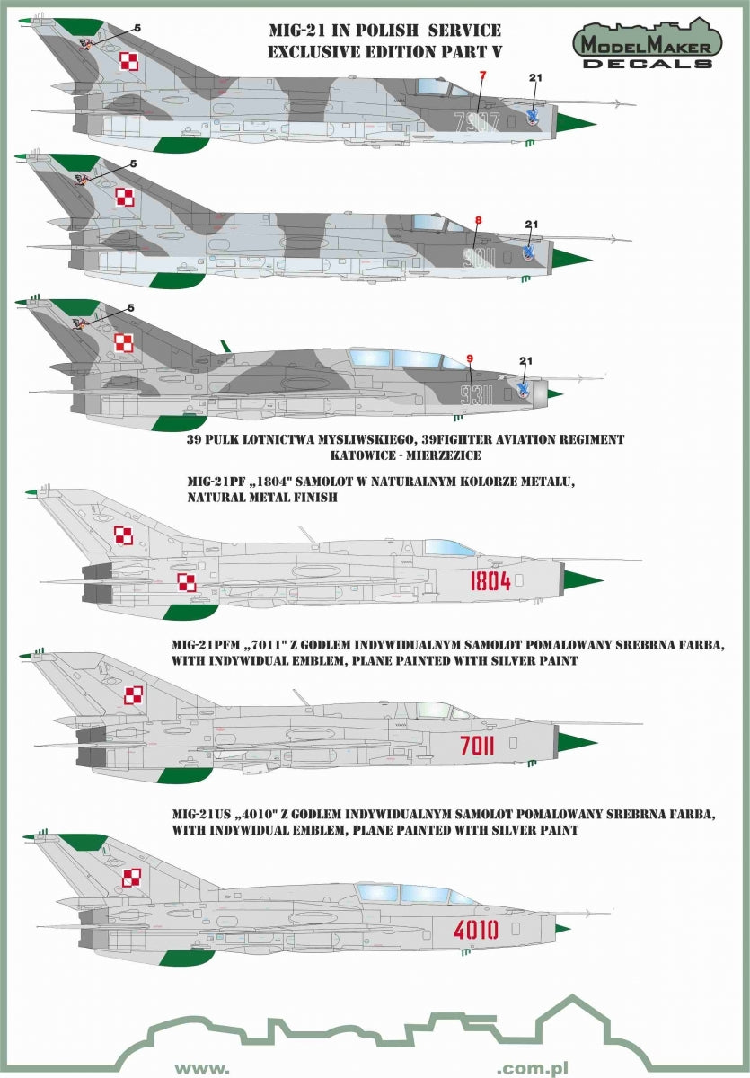 ModelMaker Decals D48154 MiG-21 in Polish service exclusive edition part V 1/48 – imagen 3