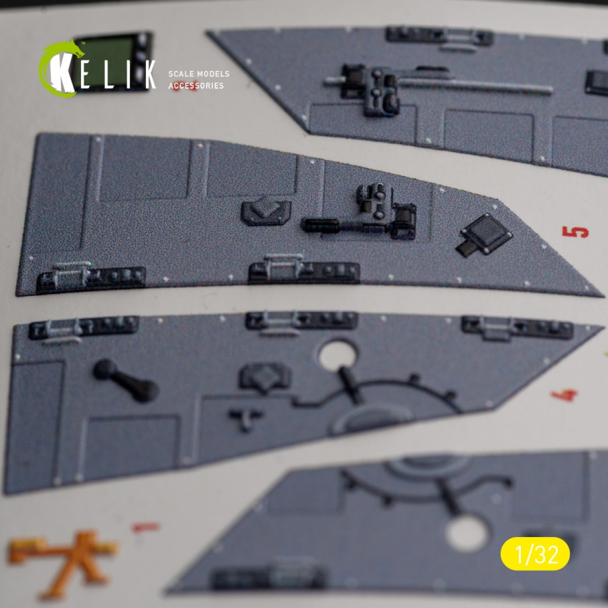 KELIK K32026 F-16I &amp;quot;Sufa&amp;quot; - interior 3D decals for Academy kit 1/32 – immagine 8