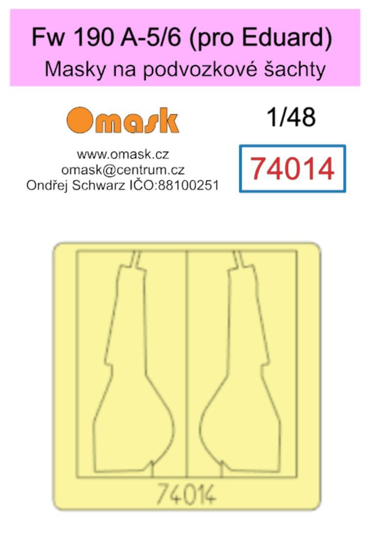 Omask 74014 Fw 190 A-5/6 (for Eduard) wheelbay yellow masking tape 1/48
