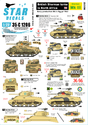 Star Decals 35-C1206 Sherman Mk III 1/35