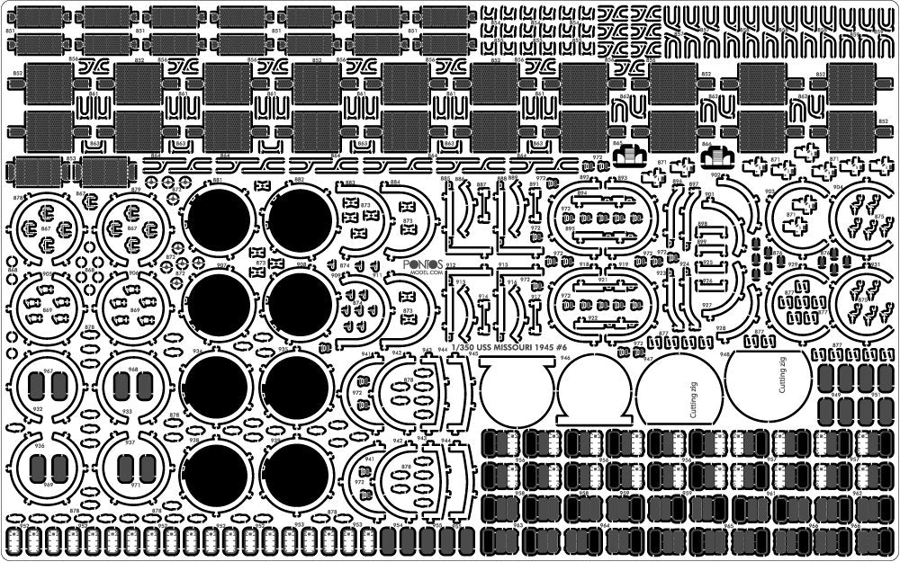 Pontos 35026FB USS BB-63 Missouri 1945 Detail Up Set (Deck Blue 20B stained wooden deck) 1/350 – imagen 17