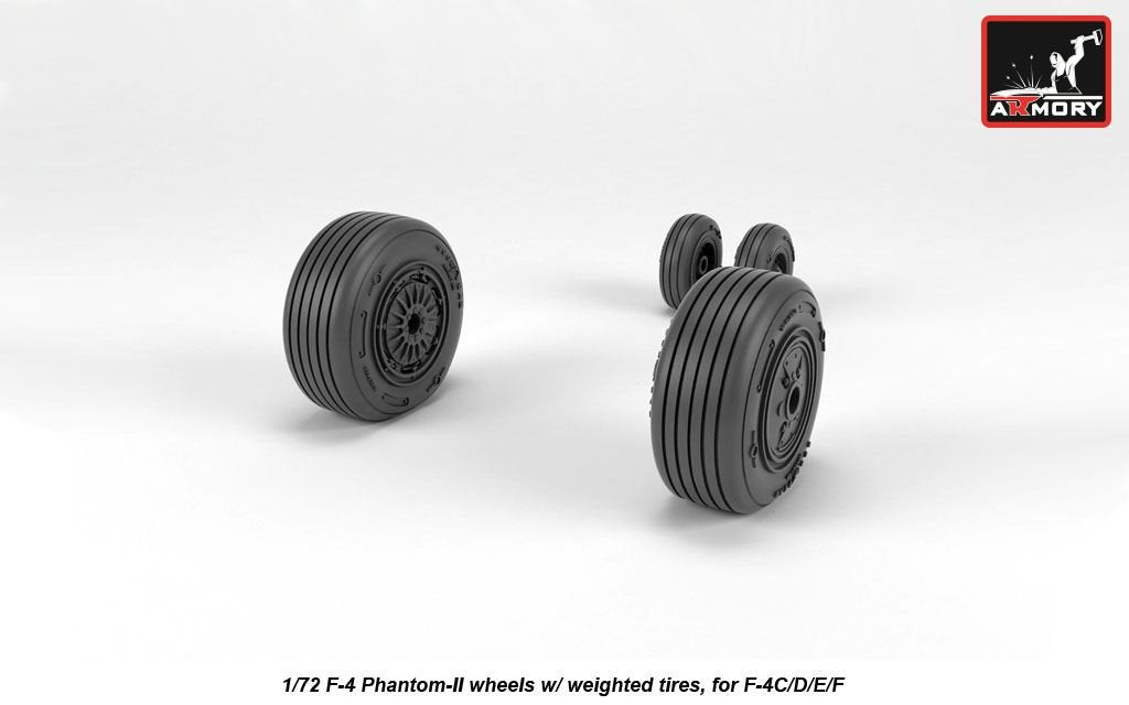 Armory Models AW72329 F-4 Phantom-II wheels w/ weighted tires, mid 1/72 – Bild 2