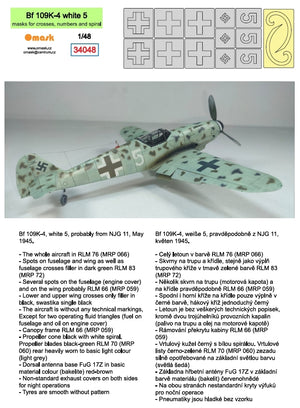 Omask 34048 Bf 109K-4 white 5 (masks for crosses, numbers and spiral) 1/48 – imagen 2