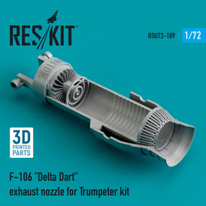 RESKIT RSU72-0189 Buse d&amp;#39;échappement F-106 « DELTA DART » pour maquette Trumpeter (impression 3D) 1/72 – image 2