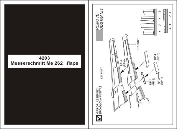 Aires 4203 Me 262A Schwalbe flaps 1/48 TAMIYA – Bild 2