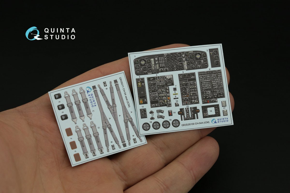 Quinta Studio QD35100 CH-54A 3D-Printed &amp;amp; coloured Interior on decal paper (ICM) 1/35 – Bild 11