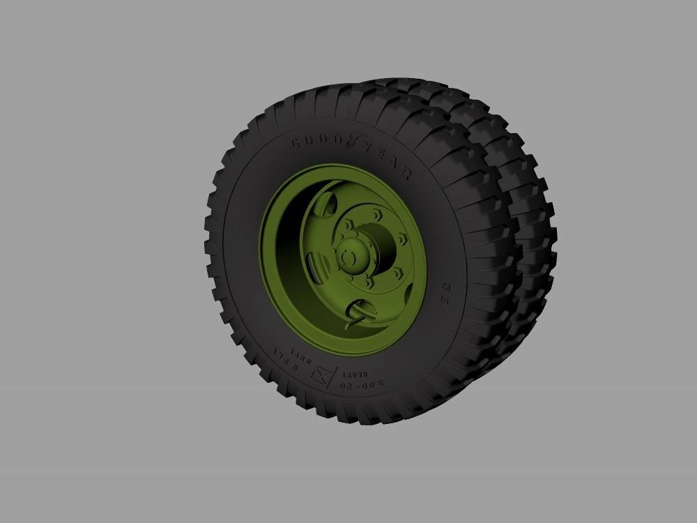 Panzer Art RE35-529 M35&amp;amp;M109 trucks road wheels (Goodyear) 1/35 – Bild 2