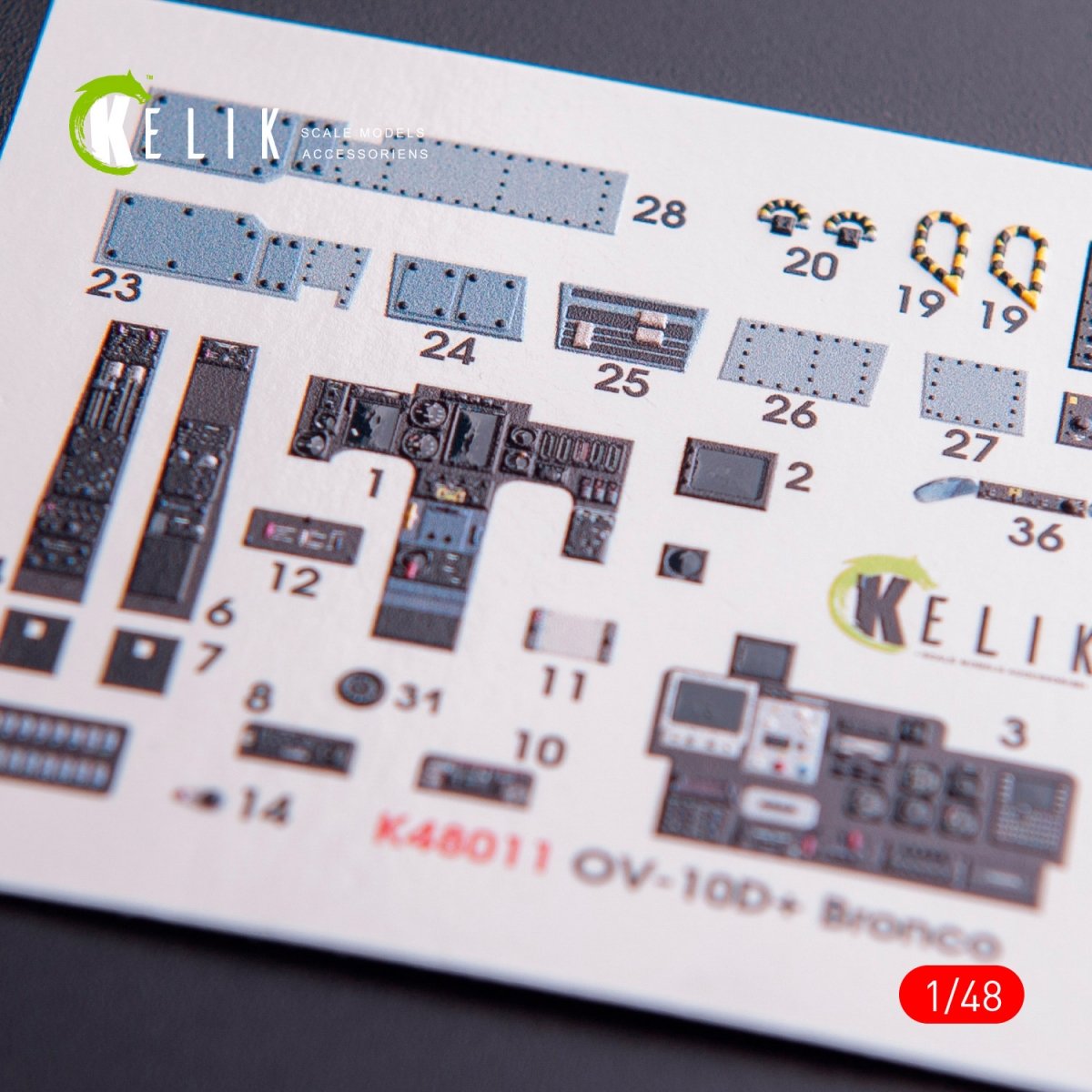 KELIK K48011 OV-10D+ BRONCO INTERIOR 3D DECALS FOR ICM KIT 1/48 – zdjęcie 3