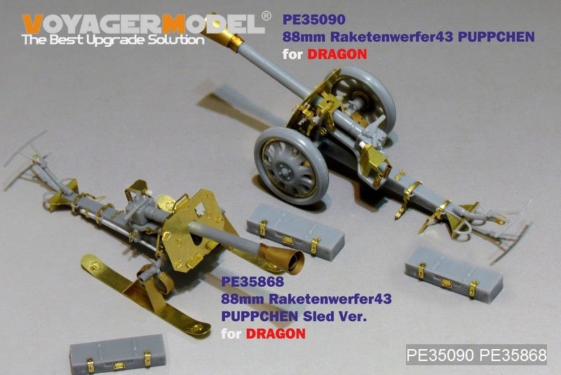 Voyager Model PE35868 WWII German 88mm Raketenwerfer43 PUPPCHEN sled versio for DRAGON 1/35 – Bild 7