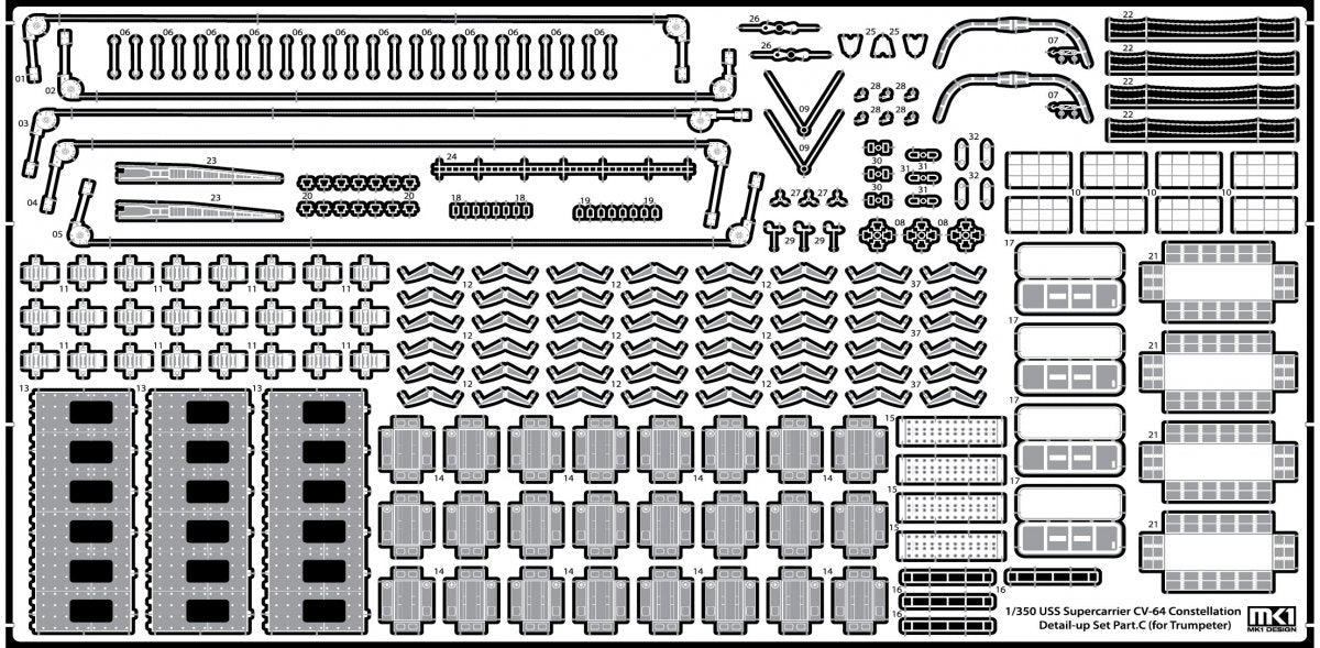 MK1 Design MS-35048 CV-64 Constellation Detail-up Part DX for Trumpeter 1/350 – Bild 11