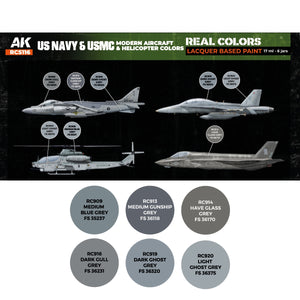 AK Interactive RCS116 US Navy and USMC Modern Aircraft and Helicopter Colors 6x17ml – Bild 2