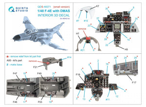 Quinta Studio QDS-48371 F-4E avec intérieur imprimé en 3D et coloré DMAS sur papier décalcomanie (Meng) (Petite version) 1/48 – image 2