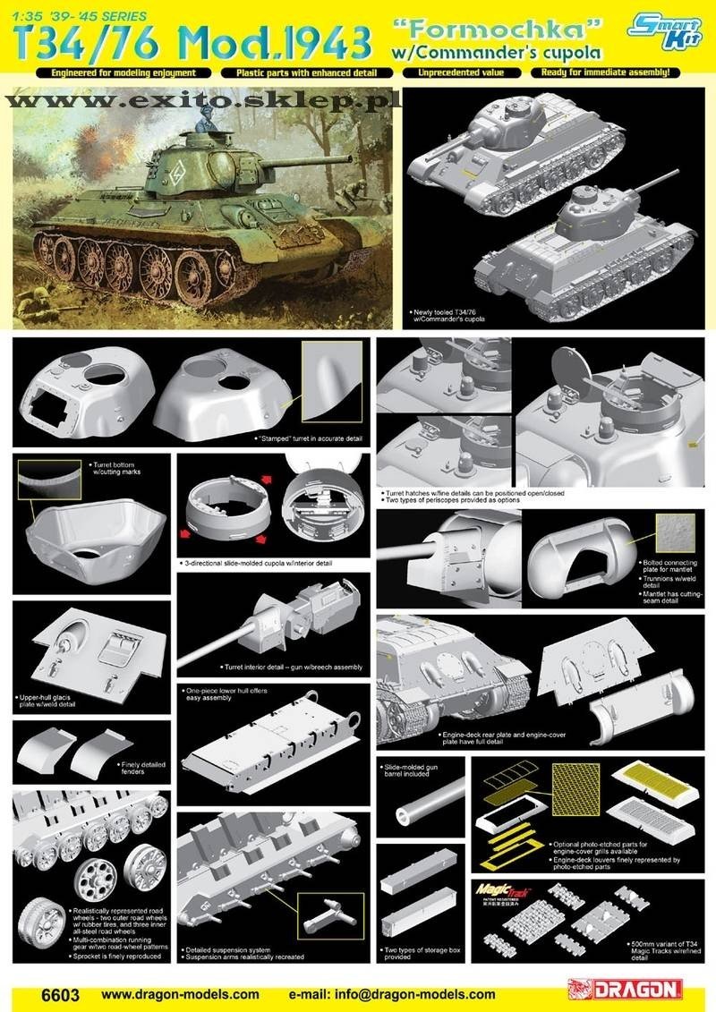Dragon 6603 T34/76 Mod.1943 Formochka w /Commanders cupola 1/35 – image 2