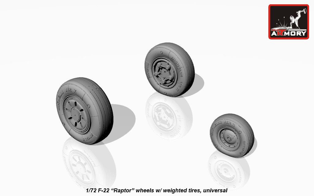 Armory Models AW72315 F-22 Raptor wheels w/ weighted tyres 1/72 – immagine 4