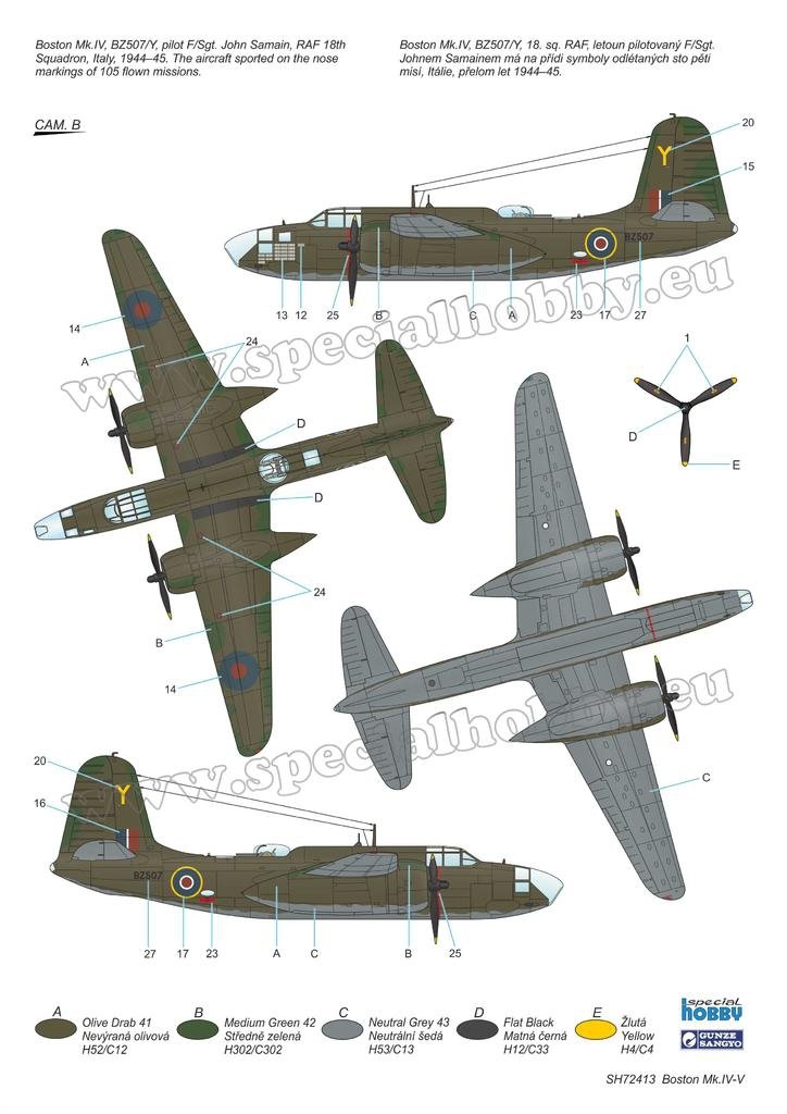 Special Hobby 72413 Boston Mk. IV/ V &amp;#39;The Last Version in RAF and Free French Service&amp;#39; 1/72 – immagine 3