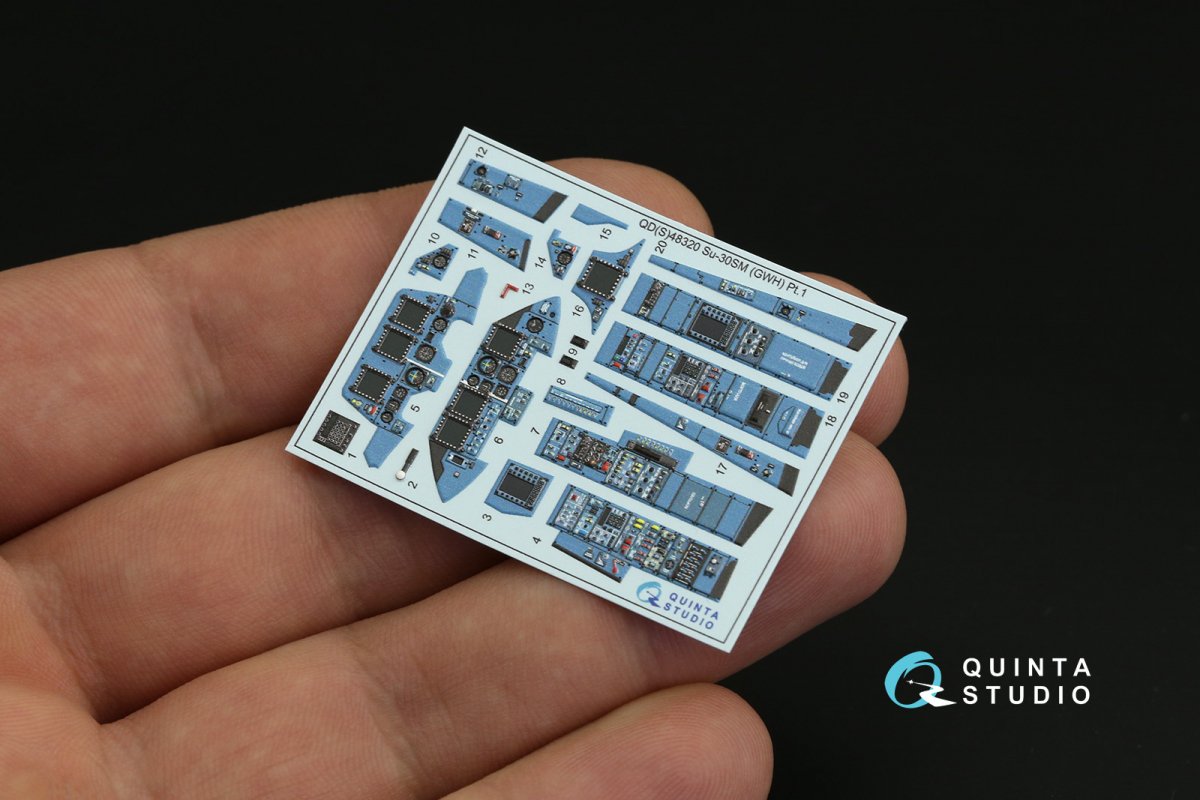 Quinta Studio QDS-48320 Su-30SM 3D-Printed &amp;amp; coloured Interior on decal paper (GWH) (Small version) 1/48 – Bild 4